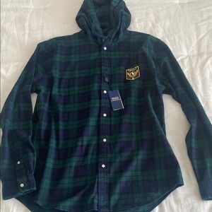 Polo Ralph Lauren Navy and Green Plaid Shirt